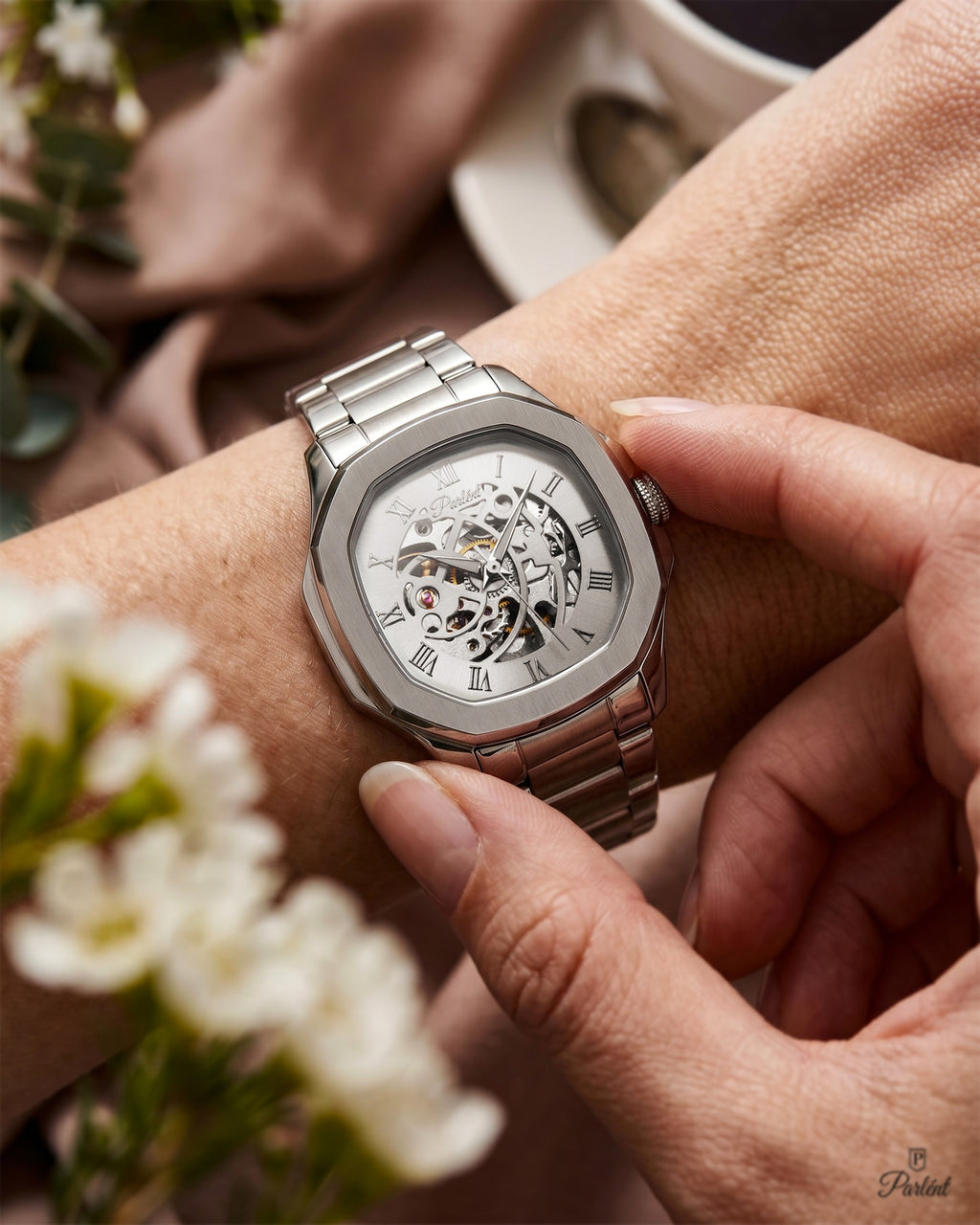 Parlent Gallant Femme Steel - Jam Tangan Wanita 34mm, Automatic Movement, Waterproof 5ATM (50M), Stainless Steel