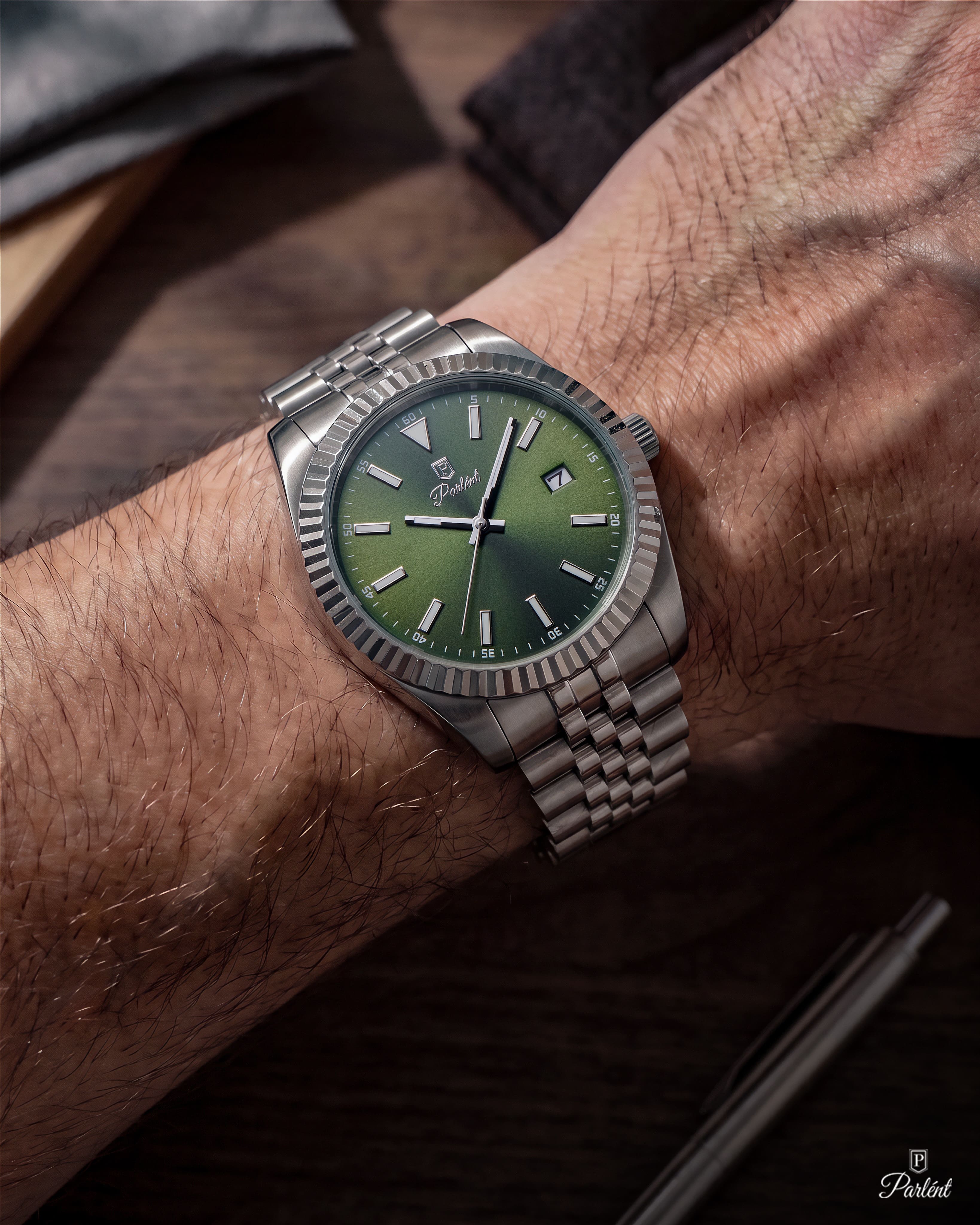 Parlent Imperial - Jam Tangan Pria 40mm, Miyota Japan Quartz Movement, Waterproof 5ATM (50M), Stainless Steel