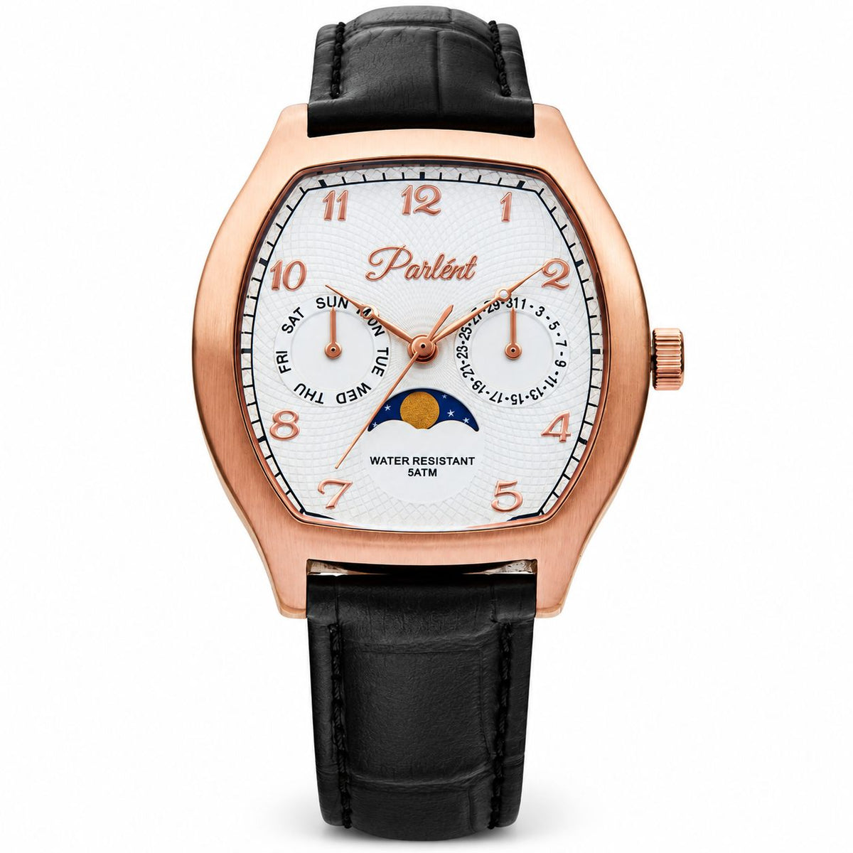 Parlent Valor- Jam Tangan Pria 36mm × 42.5mm, Miyota Japan 6P20 Quartz Movement, Waterproof 5ATM (50M), Stainless Steel